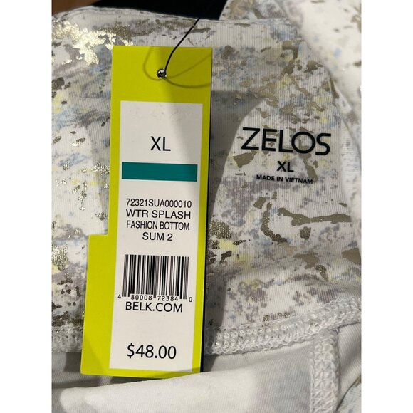 Zelos XL Womens Capri Pants Watercolor Metallic Splash Print - Picture 4 of 6